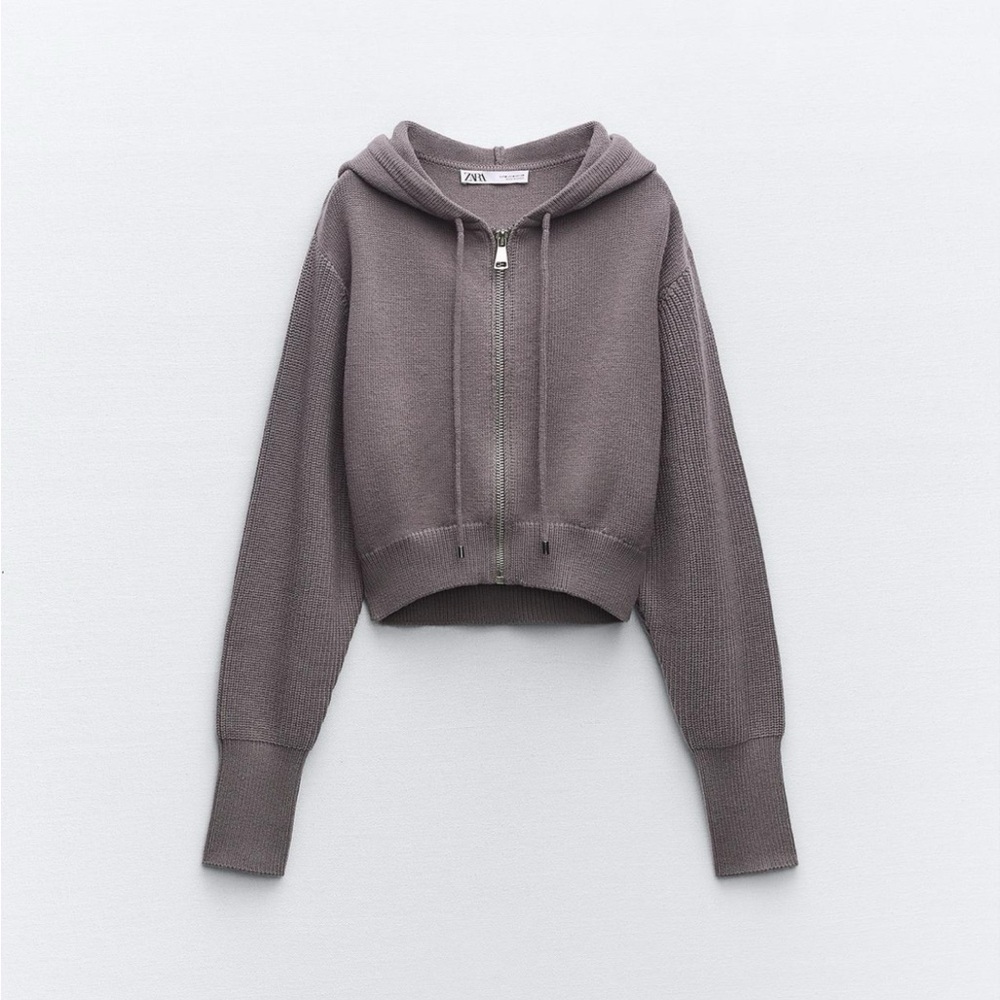 Zara hooded knit cardigan